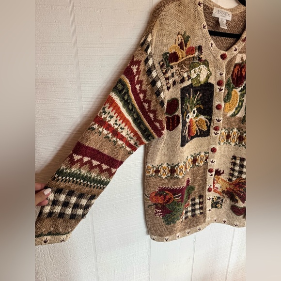 Annex size 22-24w (3x) Stunning vintage Cozy Autumn Harvest Cardigan - Picture 2 of 10